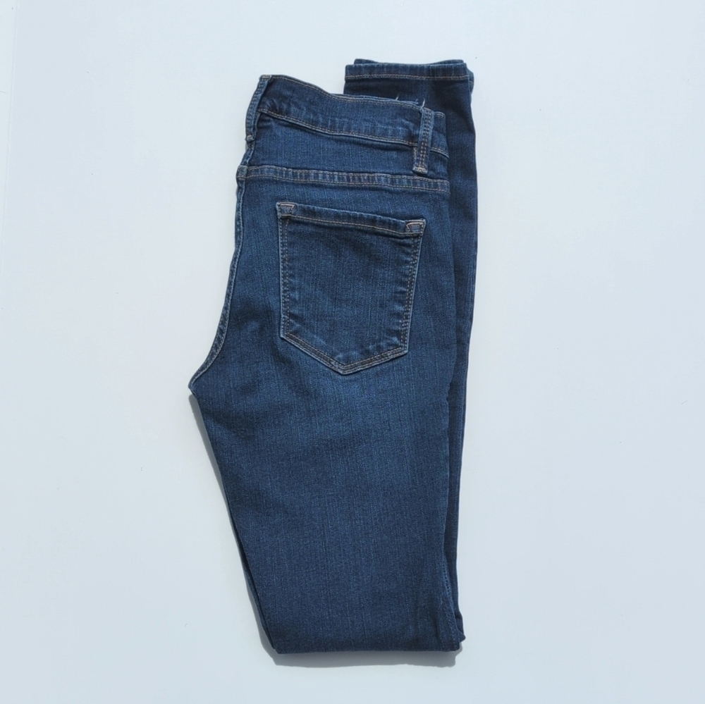 Frame Denim Columbia Road Distressed Medium Wash Low Rise Le Skinny Jeans 26